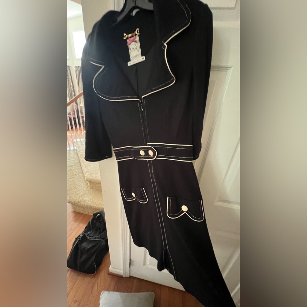 Anthropologie  Yoana Baraschi Black Dress with White Accents.
